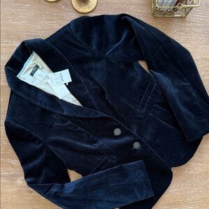 J.Crew Midnight Deep Navy Velvet Schoolboy Blazer Size 2  NWT